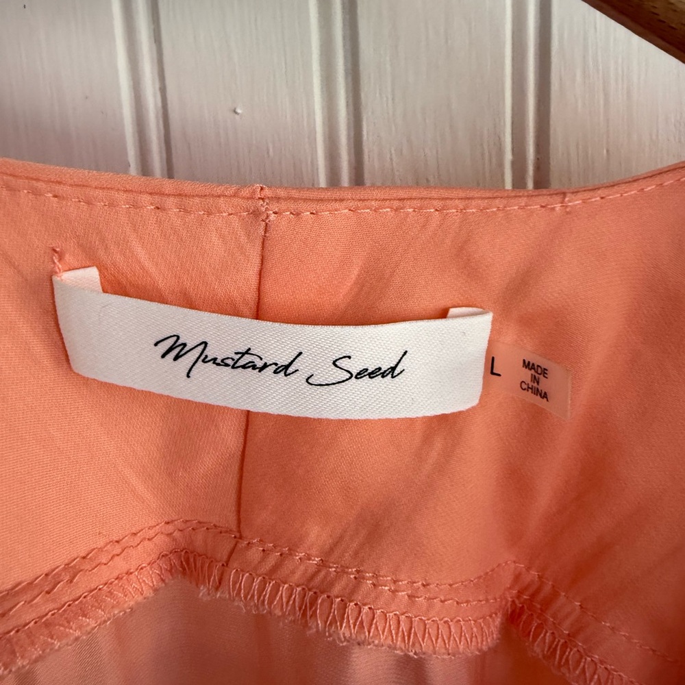Mustard Seed for Anthropologie Coral Balloon Sleeve Blouse Size L - Picture 2 of 3